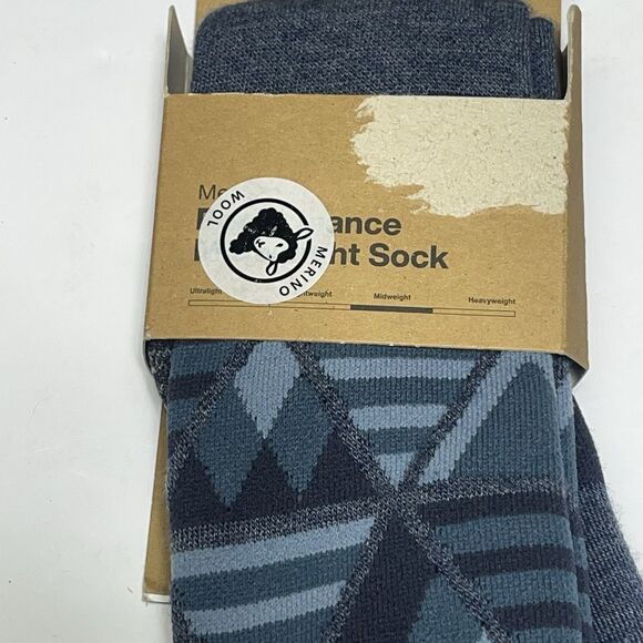 Burton Performance Socks Men Large (10.5-13.5) Blue Merino Wool Blend Snowboard - Picture 2 of 5